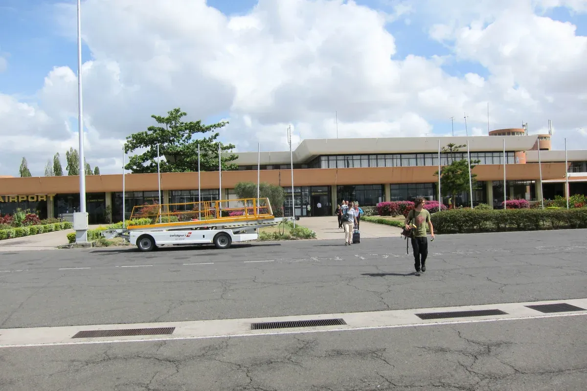 The Kilimanjaro International Airport terminal building where many Serengeti safari packages begin